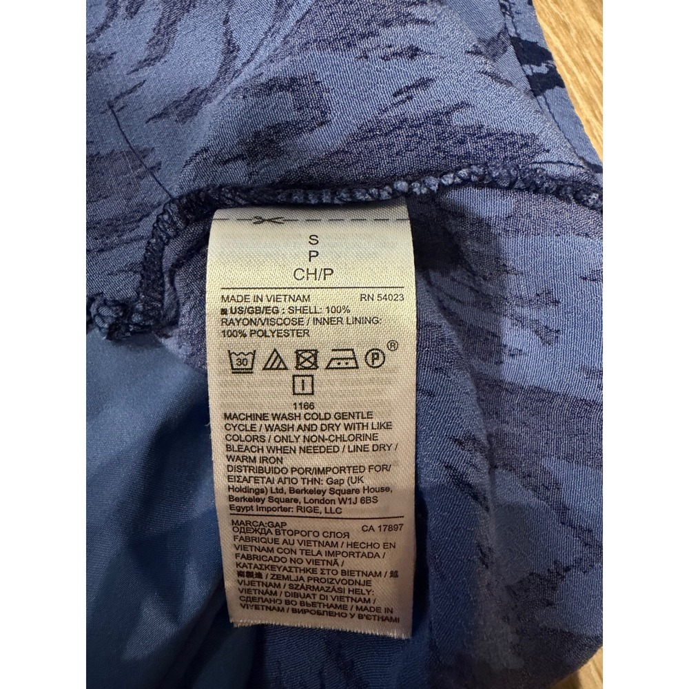 Gap Blue Ikat Print V-Neck Long Sleeve Mini Dress Small Boho Summer Beach - Picture 6 of 10